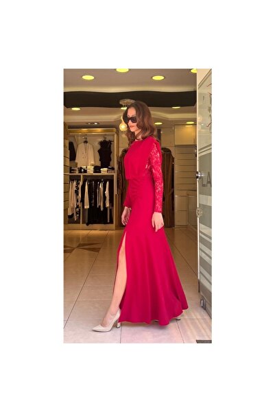 KAMEYA Long Lace Sleeve Detailed Dress