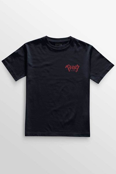 Kretas Μπλουζάκι Unisex Navy Blue Berserk Manga Anime Guts Sword Μίνιμαλ μπλουζάκι με στάμπα μπροστά