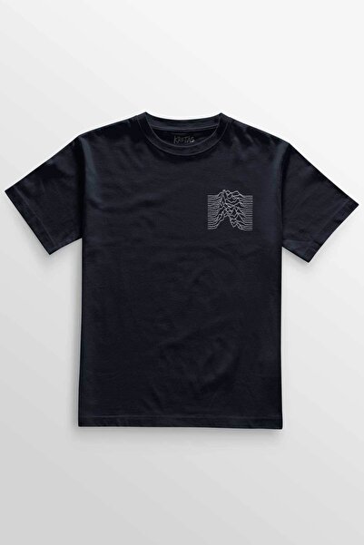 Kretas Unisex tamnoplava T-shirt zvučna talasna muzika Joy Division prugasta ...