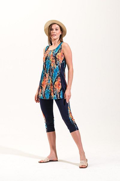 Plistre 2266_2-Piece Pool/Sea Swimsuit with Strappy Inner Lining and 4/3 Tights