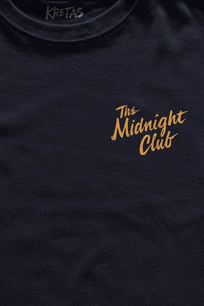 Kretas Μπλουζάκι Unisex Navy Blue The Midnight Club Logo Array Minimal μπλουζάκι με στάμπα μπροστά