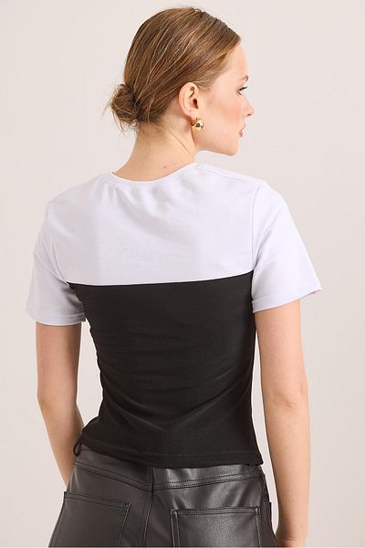 Raneel Kazançlı Alışveriş Bluză premium cu aspect fără bretele cu detaliu de șnur Negru