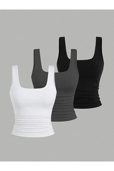 Keywest Women's 3-Pack Lycra Basic Blouse