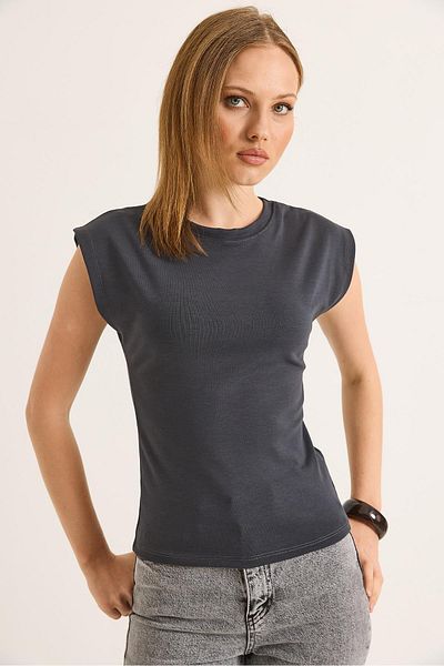 Raneel Kazançlı Alışveriş Zero Sleeve Soft Touch Flexible Viscose Blouse Smoked