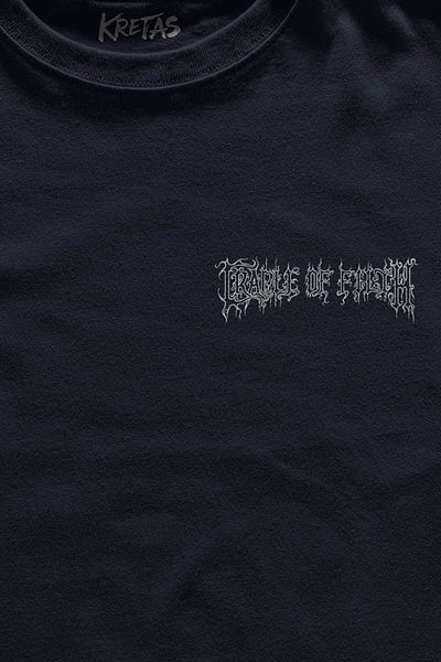 Kretas Μπλουζάκι Unisex Navy Blue Cradle Of Filth Μαύρο μεταλλικό γοτθικό γοτθικό μπλουζάκι με μίνιμαλ μπροστινό τύπωμα