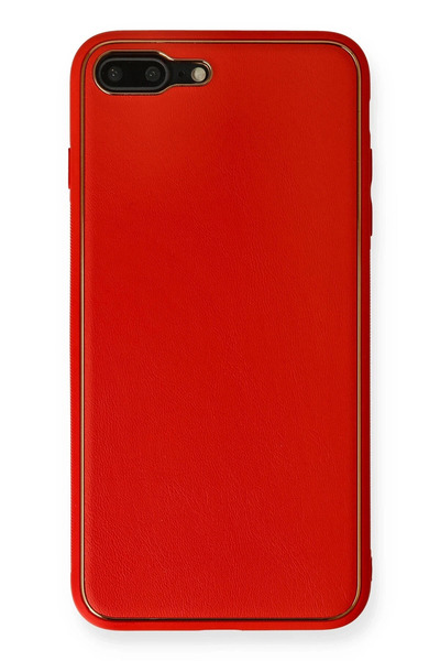 NewFace iPhone 7 Plus Case Coco Leather Silicone Cover - Red Sptgl