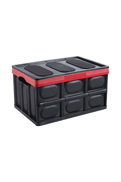 DRAMA HOME Foldable storage box black/red 42X29X23cm