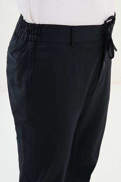 Mcr Ανδρικό παντελόνι Seersucker Super Slim Fit με ελαστικό κορδόνι μέσης Navy Blue - 38291.25y