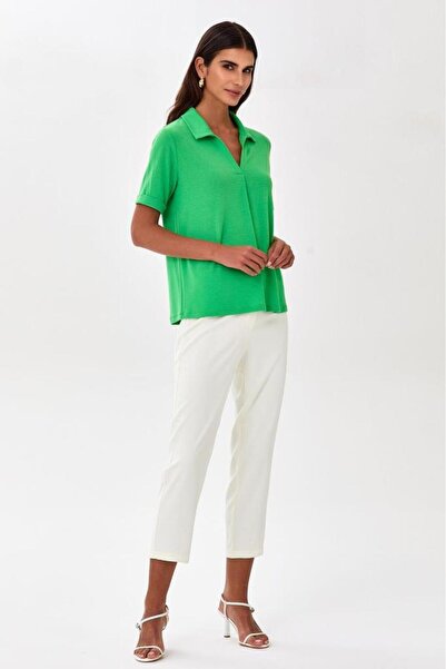 İKİLER Polo Yaka Kısa Kol Bluz 025-1014