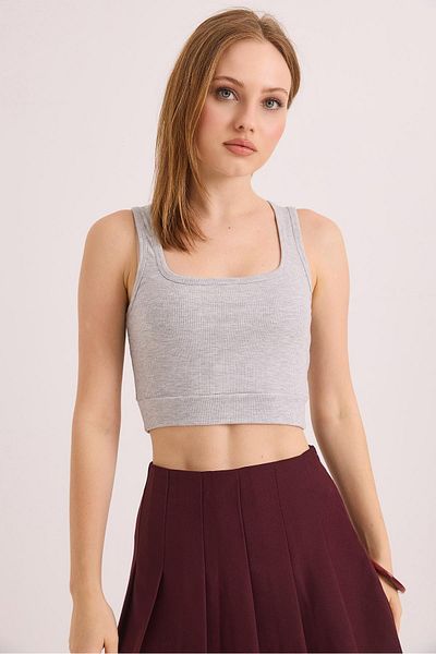 Raneel Kazançlı Alışveriş Square Neck Knitted Camisole Blouse