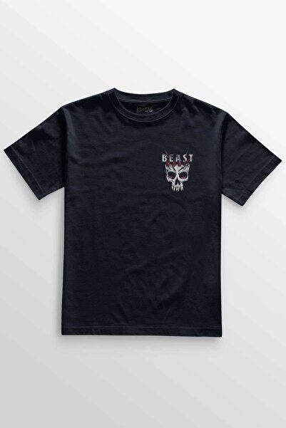 Kretas Unisex tamnoplava T-shirt majica za sport i trening u teretani Beast M...
