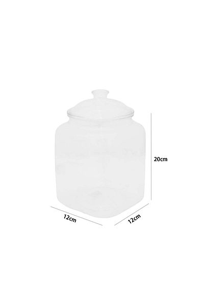 Happy family Transparent Plastic Storage Jar with Airtight Lid, 2 Liters