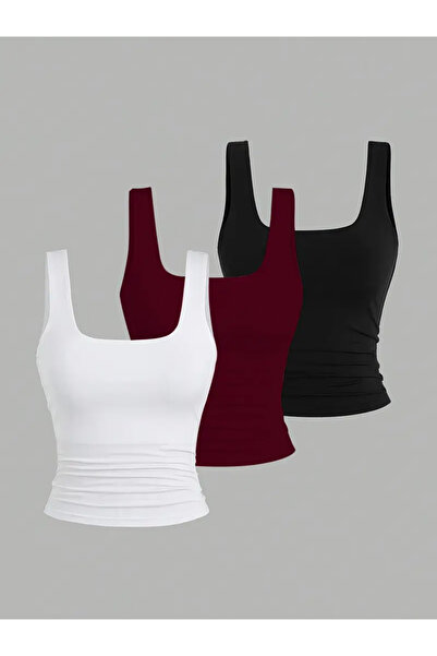 Keywest بلوزة نسائية أساسية من الليكرا مكونة من 3 قطع