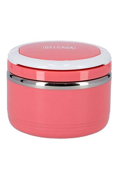 DELCASA صندوق غداء ديلكاسا وردي/أبيض/فضي 600 مل