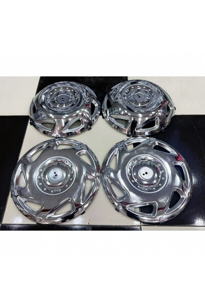 es2k UNİVERSAL 16 İNÇ KROM ÖN-BOMBE ARKA-DÜZ 4 ADET KAPAK