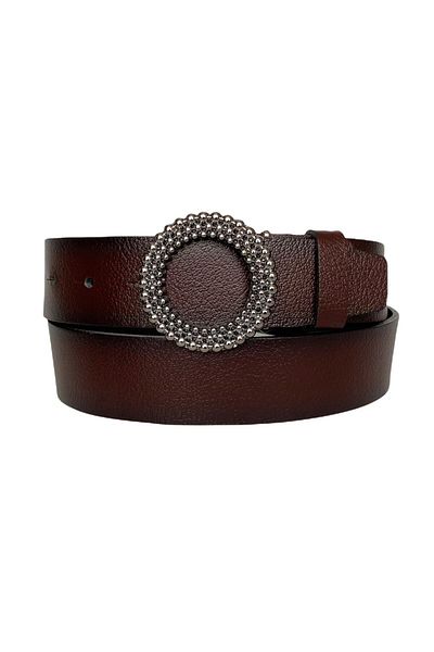 GoDeri 100% piele naturală, cu cataramă nichel negru, roșu claret, curea pentru blugi pentru femei 4 cm=an-byn-58