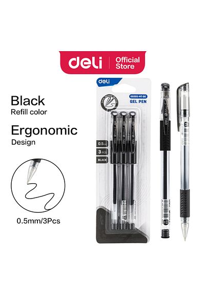 Deli Gel Pen BLACK E6600S-MT-BK