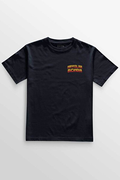 Kretas Unisex tamnoplava T-shirt lavlja glava Lavovi su naši Žuta crvena griv...