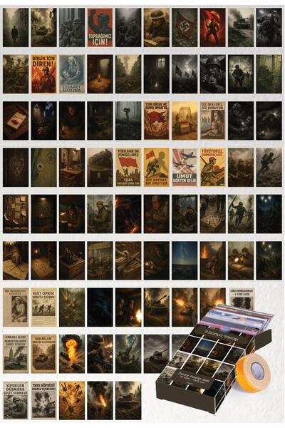 GUGUK 2.Dünya Savaşı 81 Adet Duvar Poster Seti Oda Dekoru