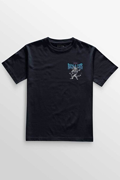 Kretas Unisex tamnoplava T-shirt Meowtallica Rock Cat Metallica gitara mačka ...