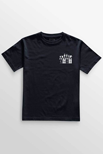 Kretas Unisex tamnoplava T-shirt šahovska periodična satranč periodična fisch...