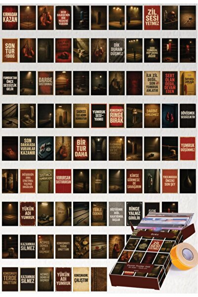 GUGUK Boks 90 Adet Duvar Poster Seti Oda Dekoru