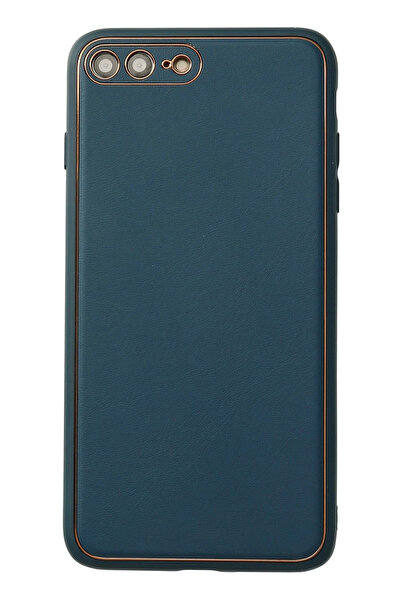 NewFace iPhone 7 Plus Case Coco Leather Silicone Cover - Blue Sptgl