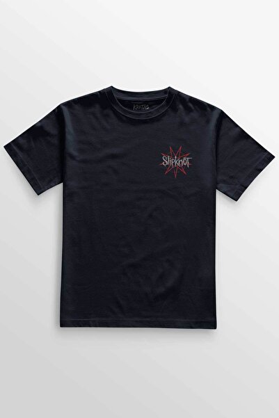 Kretas Unisex tamnoplava T-shirt Slipknot Red Star rok metal muzika minimalna...