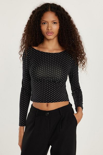 Tudors Γυναικεία Slim Fit Slim Fit Μαύρη Μπλούζα με Λεπτομέρεια Πίσω