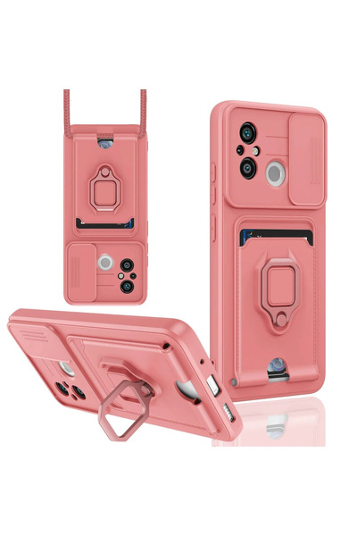 NewFace حافظة هاتف Xiaomi Redmi 12C من السيليكون مع حلقة زيما لبطاقة العمل - ...