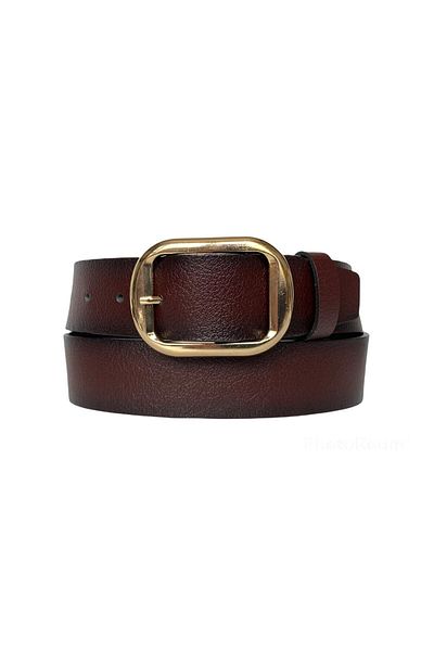 GoDeri 100% Genuine Leather, Gold Buckle Claret Red Women's Jeans Belt 4 Cm=an-byn-44