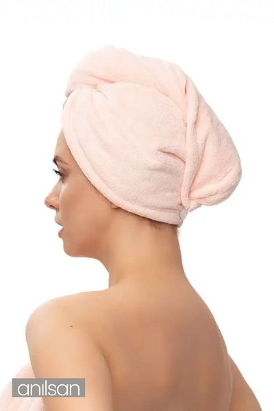 Anılsan 100% Cotton Powder Towel Cap Hair Drying Cap Head Towel Shower Bath Cap Wet Hair Drying Cap