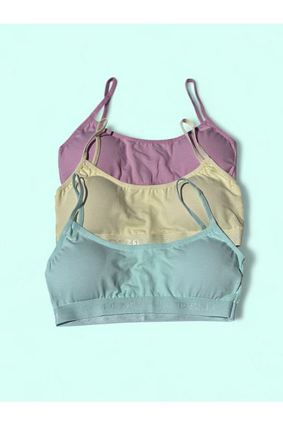 Dondeza Ip Strap Pad Flat Half Tank Top Training Bra Bustier 3 Pcs