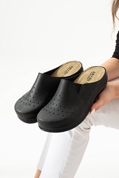 AlbiShoes Lisa Closed Front Sabo Medical Doctor Nurse Hospital Anatomical Rubber Detailed Women's Slippers