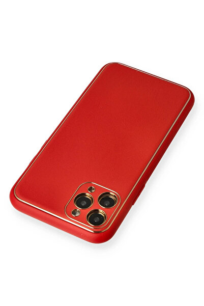 NewFace iPhone 11 Pro Max Case Coco Leather Silicone Cover - Red Sptgl