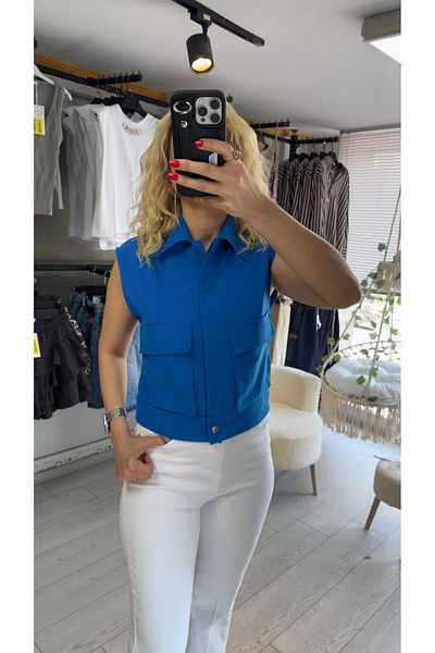 CemBebe Дамски елек Saks Blue Design