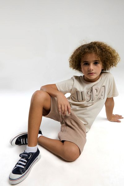 U.S. Polo Assn. . Boy's Cream Bermuda Suit