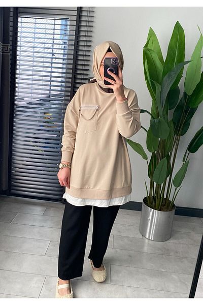 Puane Chain Detailed Hijab Sweat