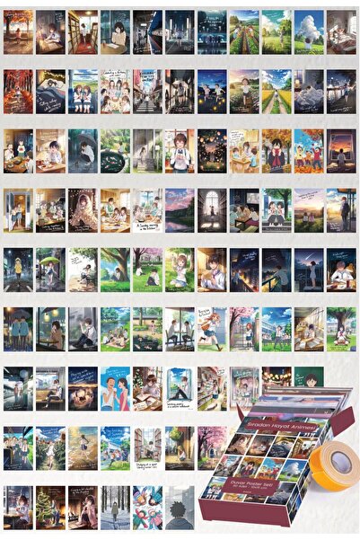 GUGUK Sıradan Hayat Animesi 90 Adet Duvar Poster Seti Oda Dekoru