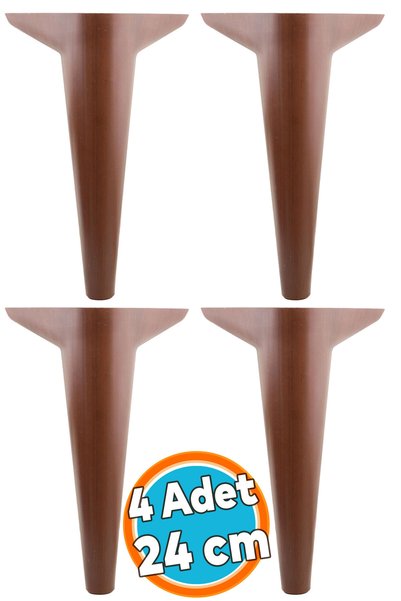 NZB Mobilya Kanepe Sehpa Puf Koltuk Ayağı 24 cm Kahverengi Ahşap Desenli Baza...