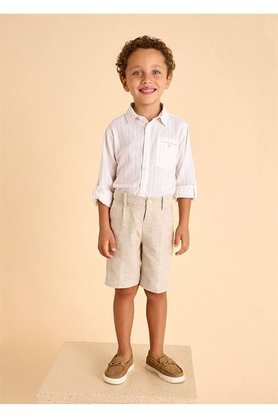 MAYORAL Boy's Bermuda Linen Shorts Beige 3217