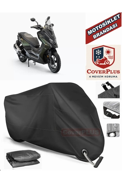 MotoEN قفل أسود متوافق مع Kymco DTX 250 موتور القماش المشمع للدراجات النارية ...