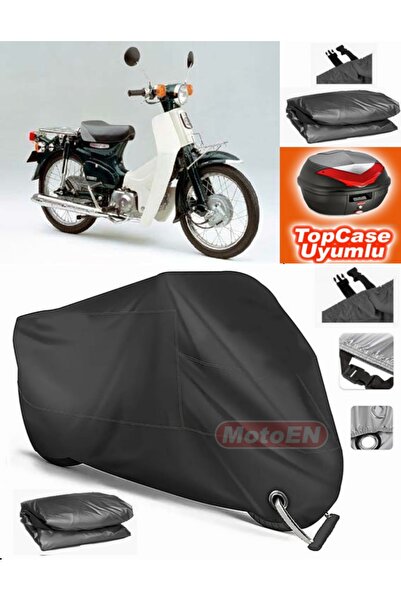 MotoEN Black Lock Compatible Honda C90 Super Cub Tarpaulin Topcase Rear Bag C...
