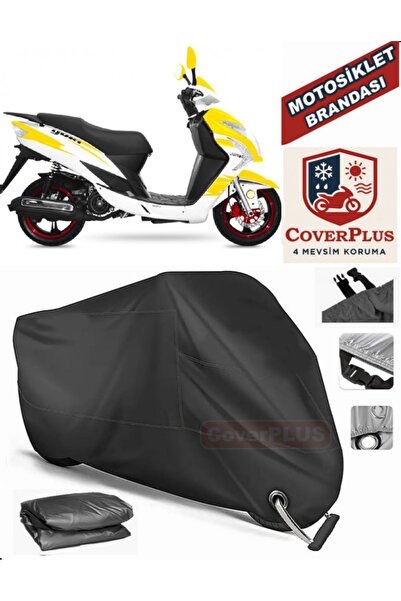 MotoEN Black Lock Compatible Yuki Yb 100 Jumbo Motor Tarpaulin Motorcycle Tar...