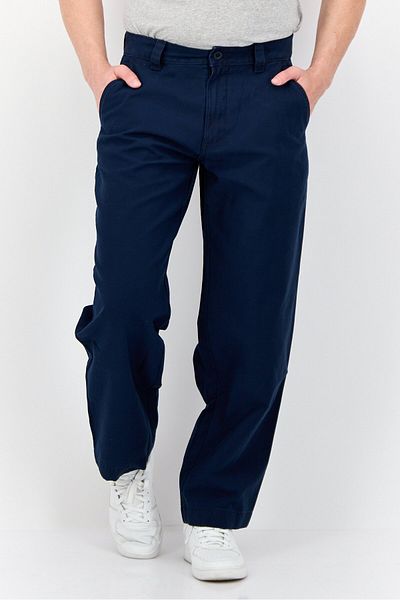 Esprit Men Regular Fit Solid Straight Pants, Navy