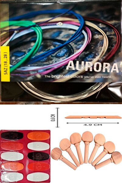 Master Music 0,18 Kısa Sap Profesyonel Bağlama Teli Takımı 10 Adet Tezene 1 A...