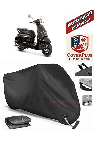 MotoEN Black Lock Compatible Peugeot Django 150 Motor Tarpaulin Motorcycle Ta...