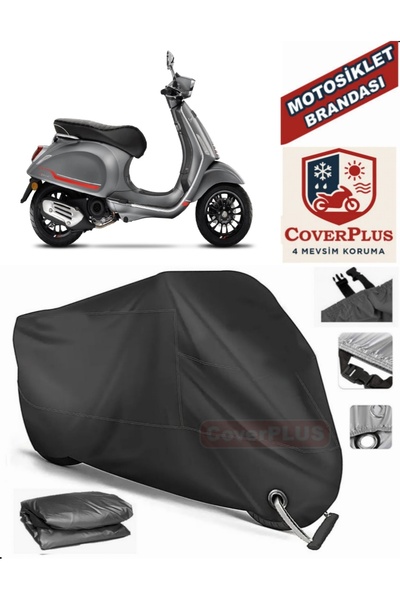 MotoEN قفل أسود متوافق مع فيسبا سبرينت 50 موتور قماش القنب دراجة نارية القماش...