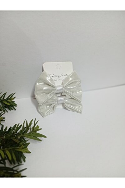 Lissa Aksesuar Stylish White Bow Buckle Model Set of 2 Mother and Daughter Single Purchase