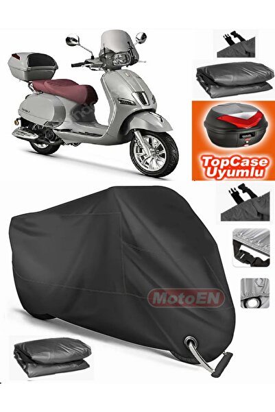 MotoEN قفل أسود متوافق مع Bianchi Happy 50 قماش القنب Topcase الخلفي حقيبة مت...